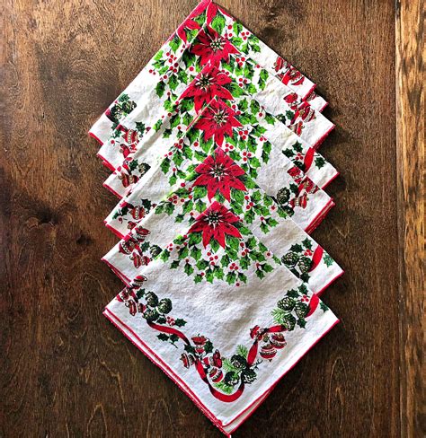 vintage christmas cloth napkins